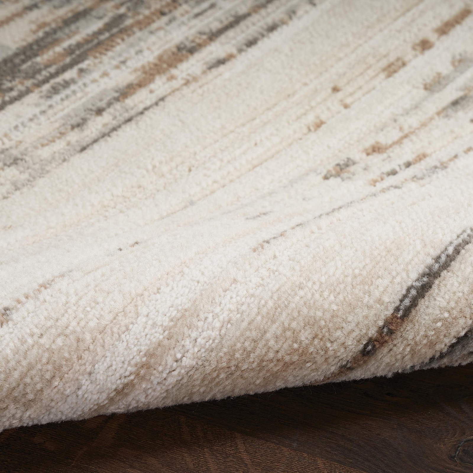 Home Serenity Home Ivory Beige 2’2″ x 3’9″ Area Rug – Easy Clean, Non Sheddin…