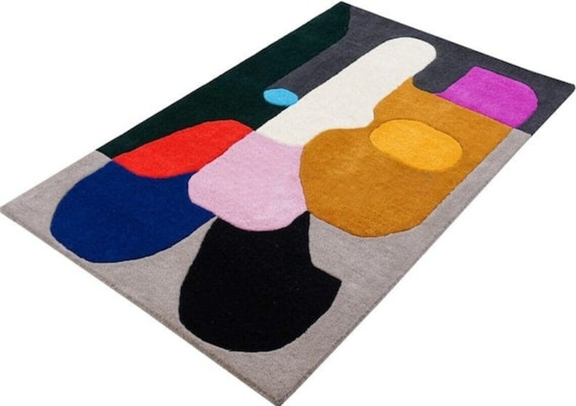 Hand Tufted Rug, Abstract Area Tuft Rug, Custom Tufted Rug, 100% Woolen Tufted
