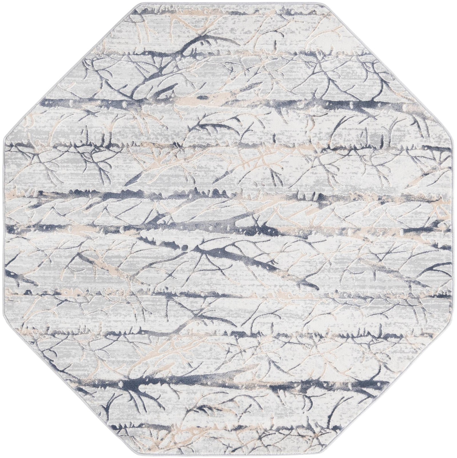 Unique Loom Finsbury Collection Area Rug – 5 3 Octagon Gray/ Beige 3170579