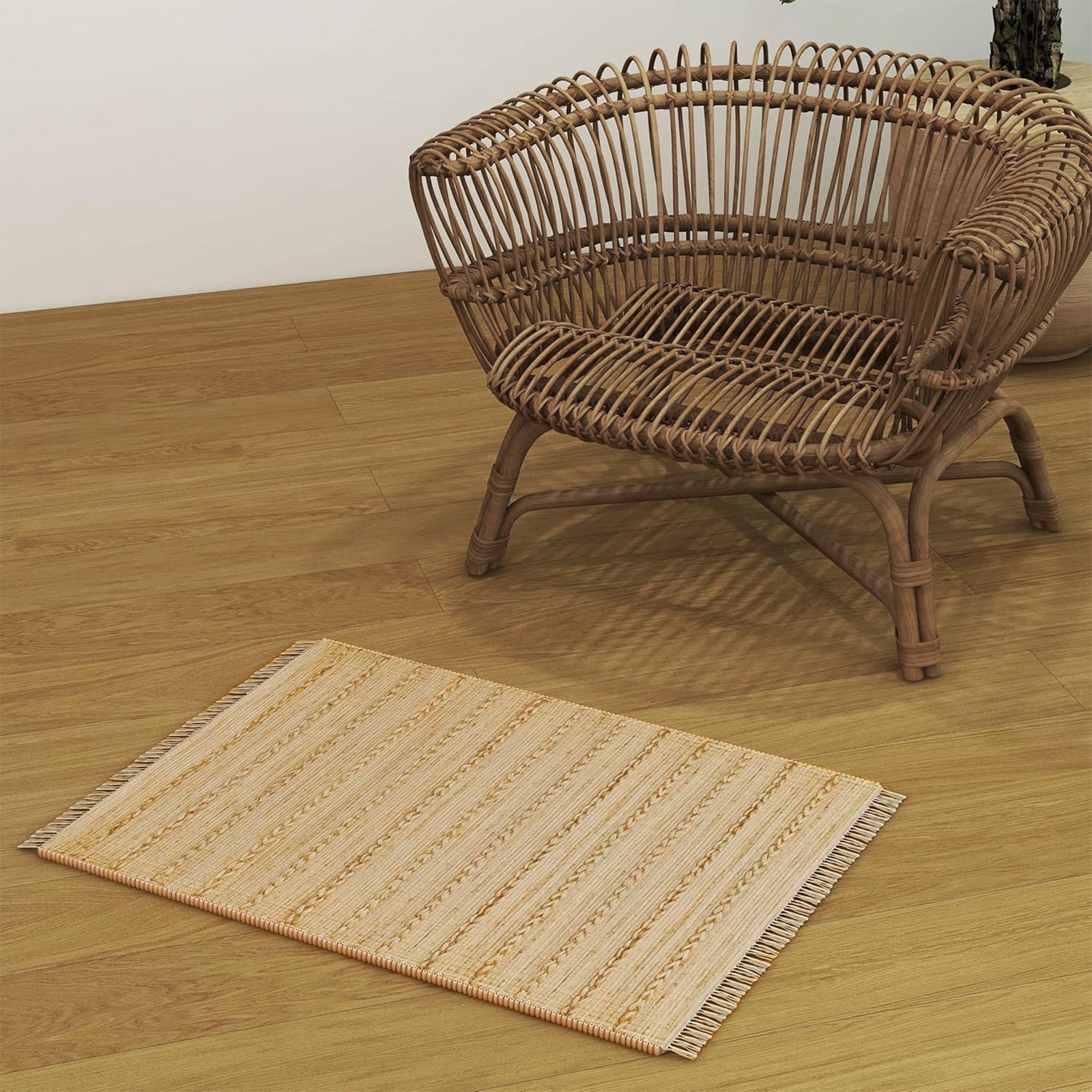 Jute Entryway Rug 2×3 ft Natural Hand-Woven Non-Slip Doormat – Indoor Outdoor