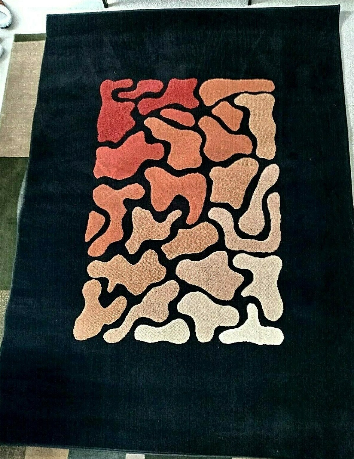 Rug carpet black brown 87 inches, 220 cm long x 63 in or 160 cm wide for $39.99