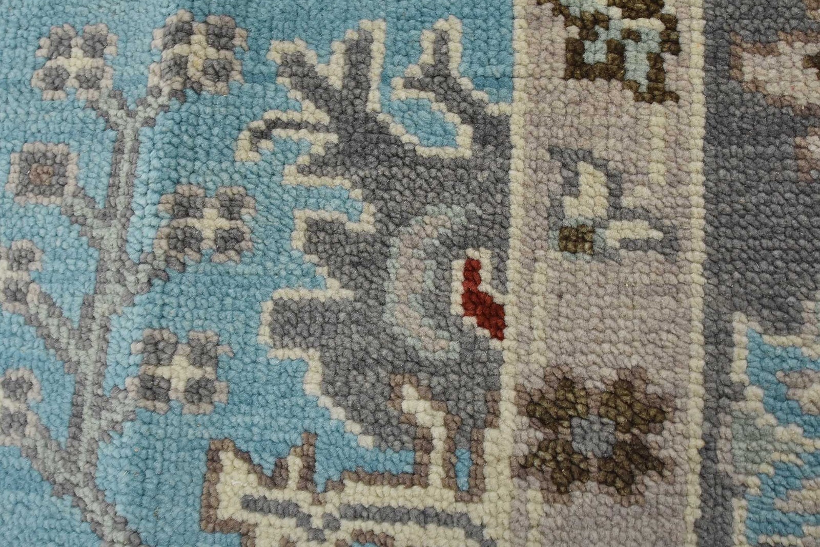 Oushak Rug 8’2” x 10′ Blue Wool Traditional Hand-Knotted Oriental Carpet