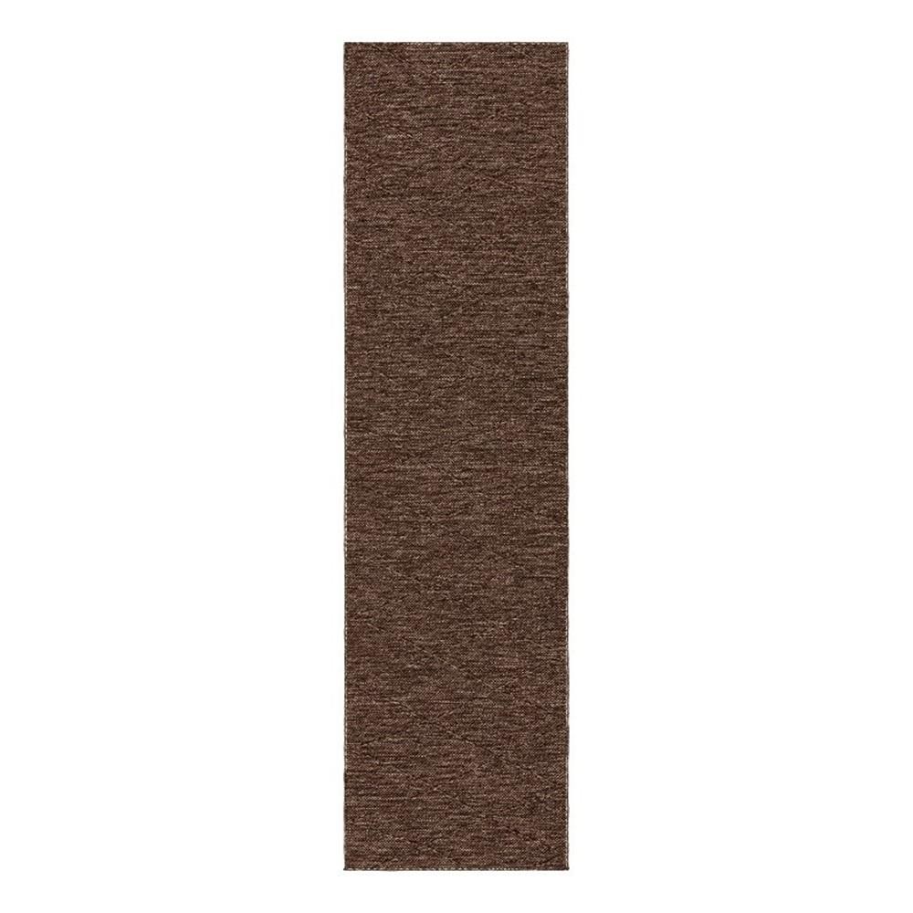 Pemberly Row Modern / Contemporary 26″x96″ Fabric Rug in Mocha Brown