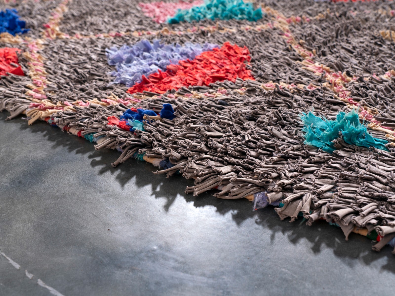 4×9 Moroccan Handmade Vintage Boucherouite Cotton Grey Area Rug Berber Rag Rug