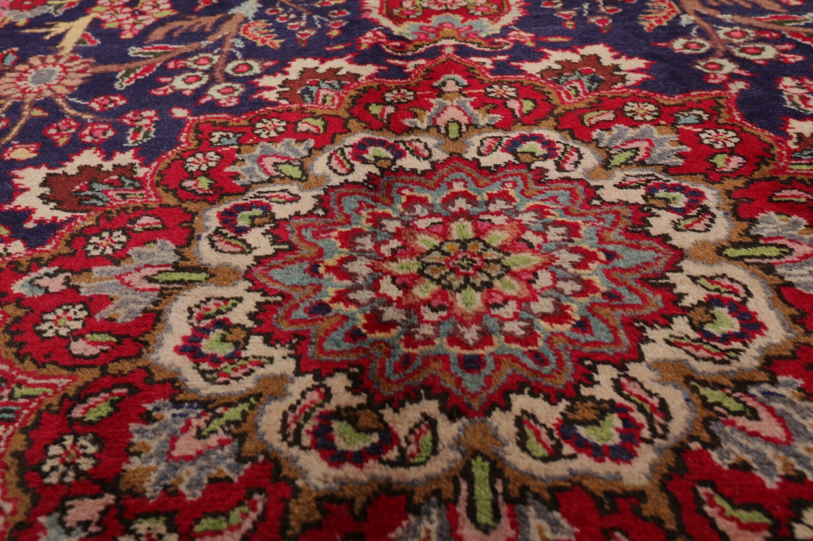 6’6” x 9’10” Hand Knotted Wool Tabrizz Oriental Area Rug Royal Blue