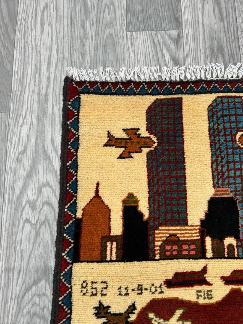 Handmade Afghan War Tribal Wall Hanging Wool Kilim Rug 82 x 60 cm