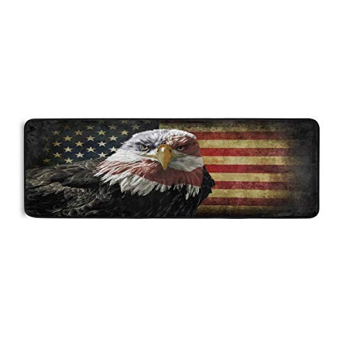 American Bald Eagle Flag Runner Rug Floor Mat Non-Skid Fourth of July Kitchen