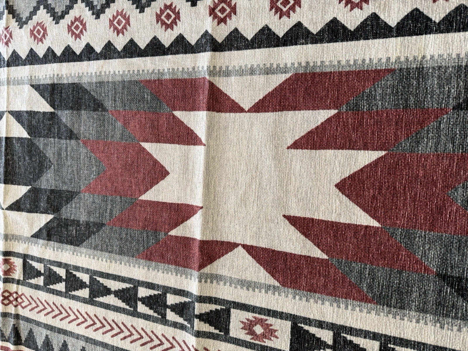 Ruggable 5×7 Rug Cover ONLY Navajo Southwest Aztec Red Black Grey White – No Pad