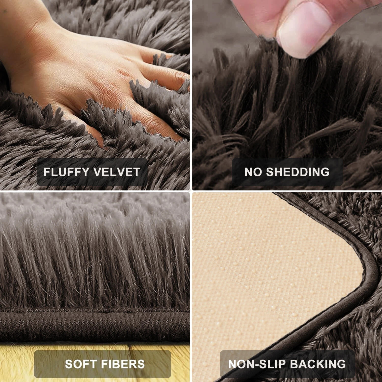 Shaggy Fluffy Area Rug Anti Skid Living Room Bedroom Carpet Ultra Soft Floor Mat