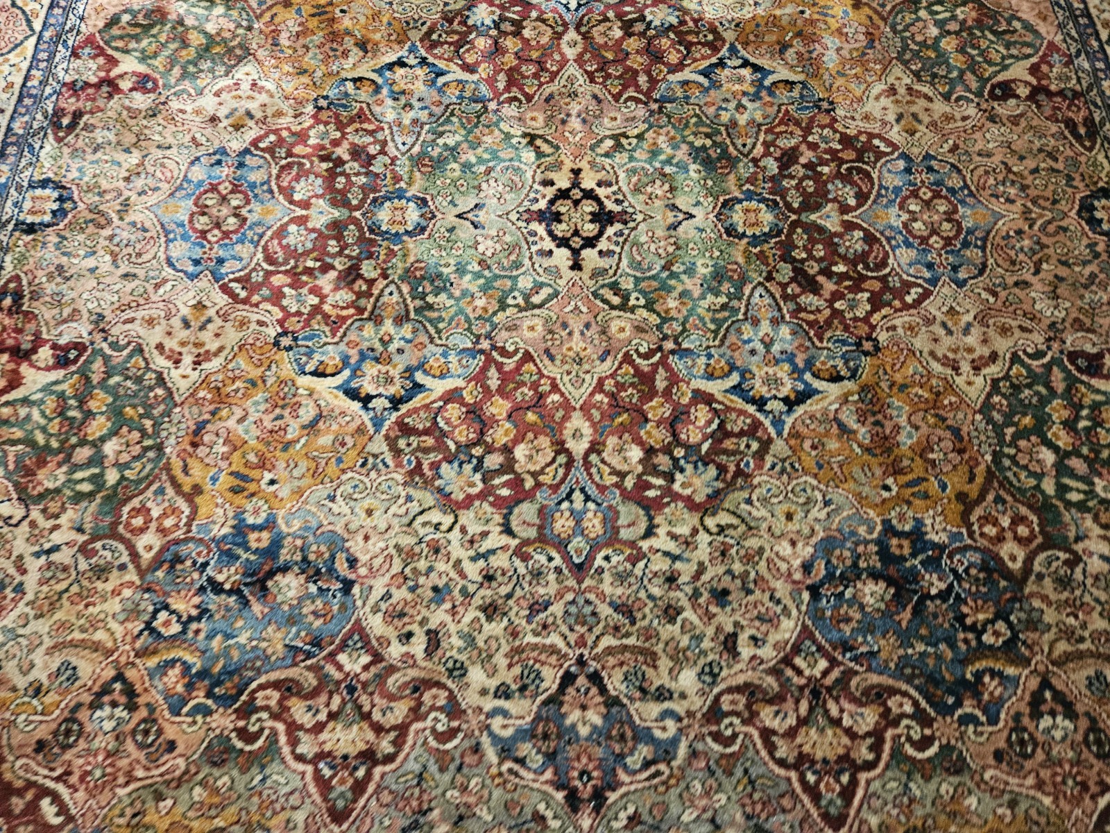 9×12 KARASTAN SAMOVAR TEAWASH KIRMAN PANEL – 903 100% WOOL RUG – GOOD CONDITION