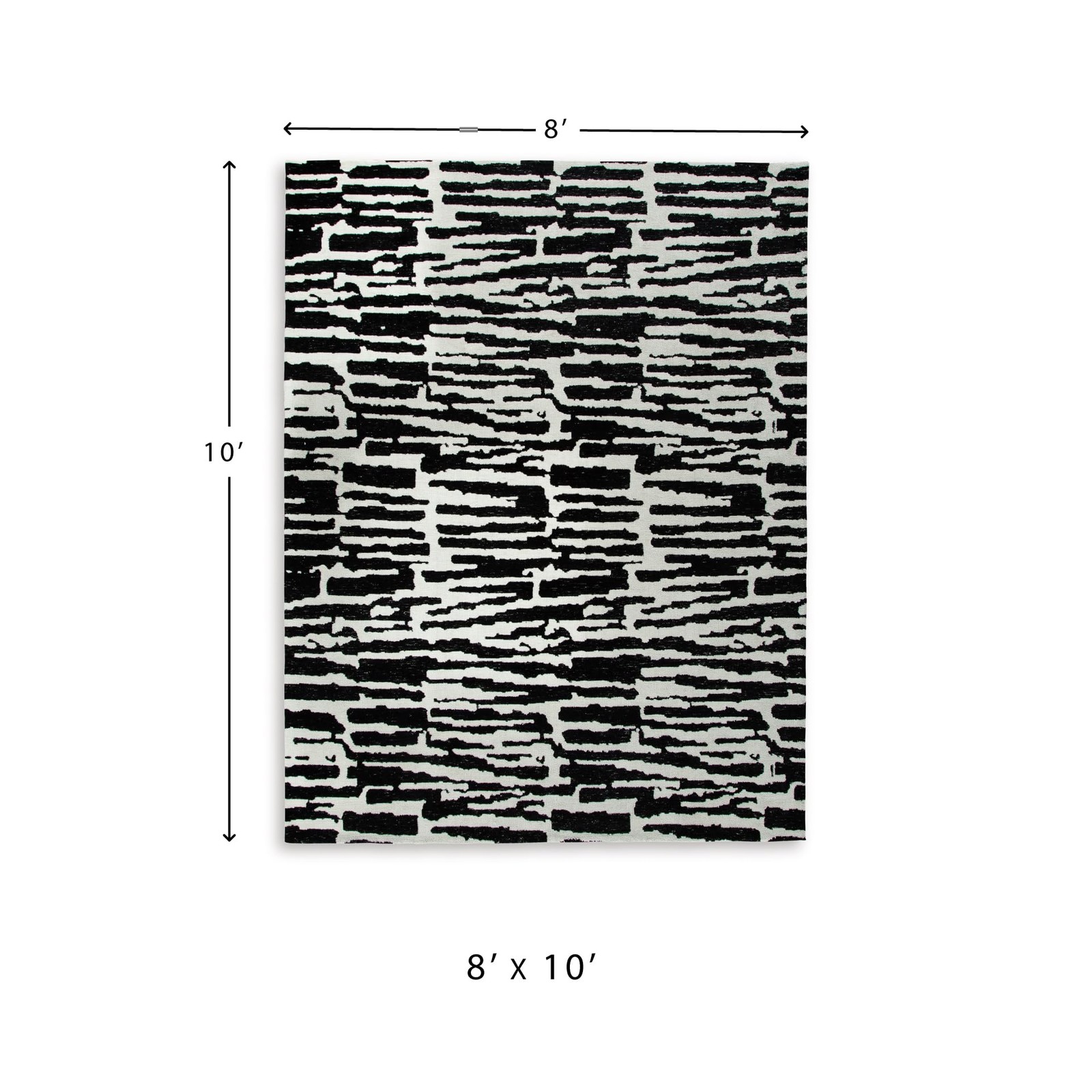 Ashley Furniture Bramshaw 8″ x 10″ Polyester and Cotton Rug in Black/Ivory