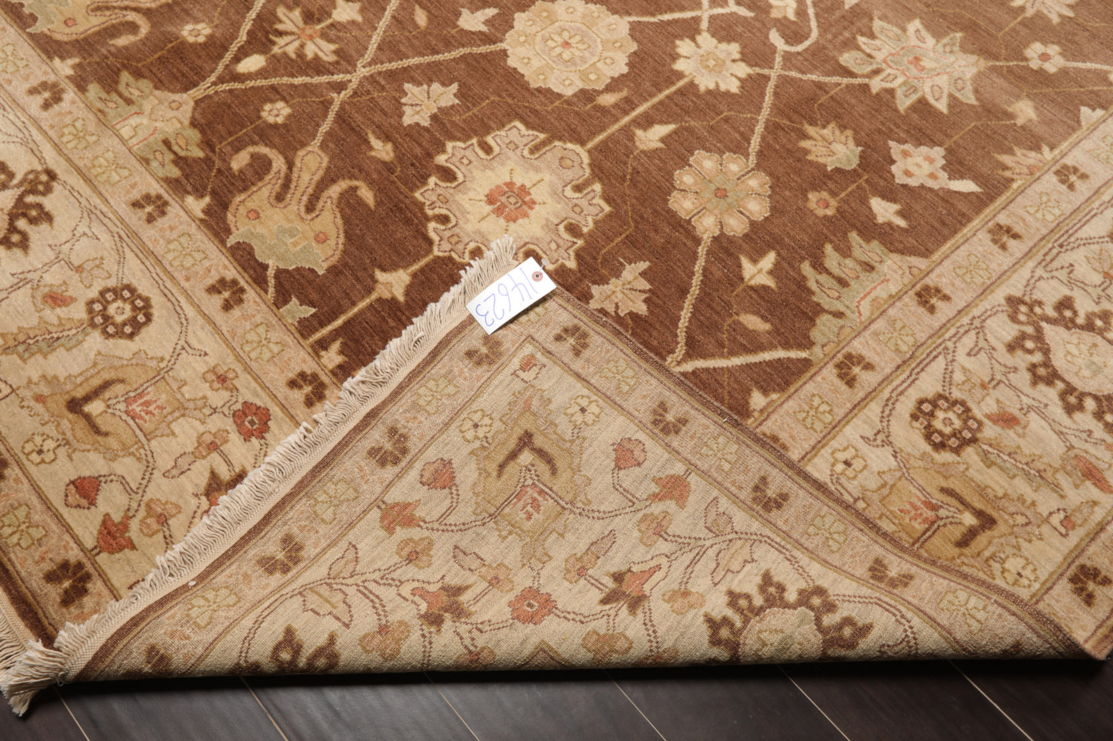 Hand Knotted 100% Wool Traditional Peshawar Oriental Area Rug Brown 8’10″x12’2″