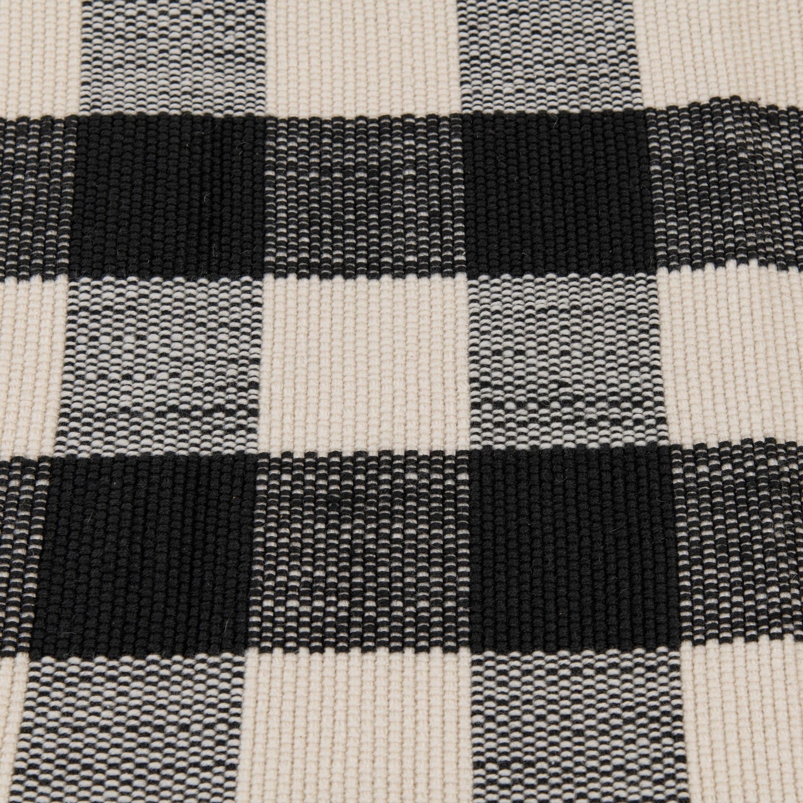 24×36 Black White Outdoor Layering Rug Durable Weather Resistant