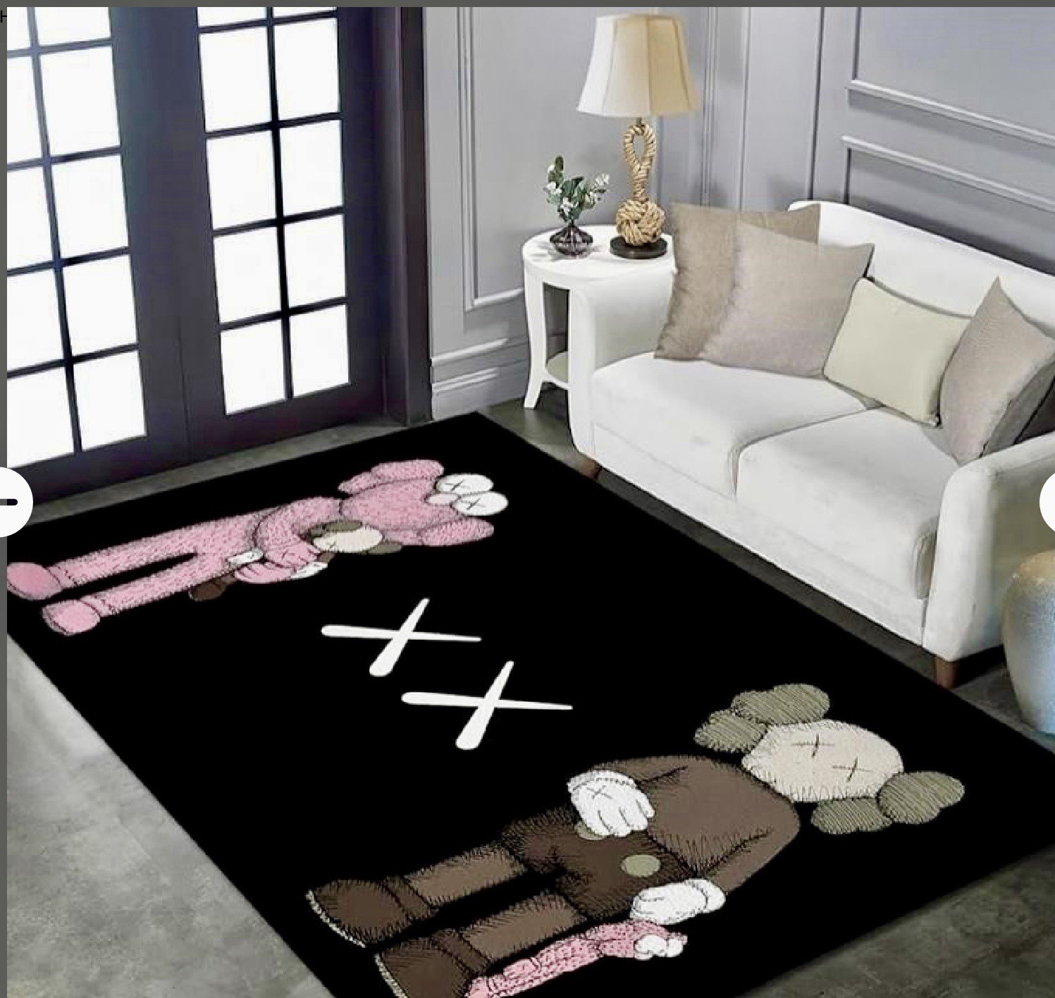 NEW Hypebeast KAWS Area Rug Modern Abstract Carpet Art Decor Rug-Non-Slip Mat