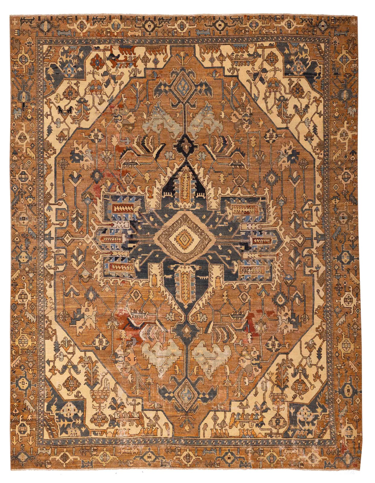 Vintage 11’4″ x 14’3″ Traditional Hand Knotted Vegetable Dye Wool Area Rug