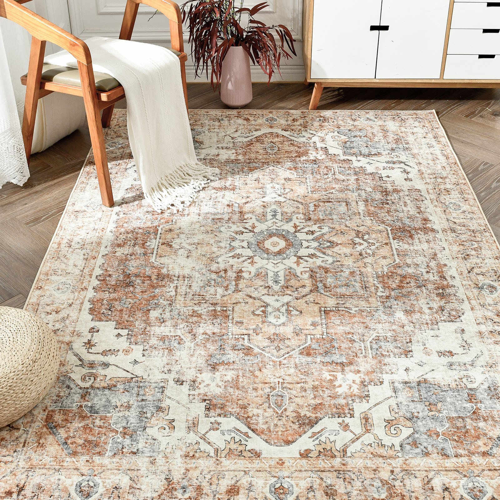 jinchan Kelda Area Rug Entryway Accent Rug Indoor Vintage Floor Mat