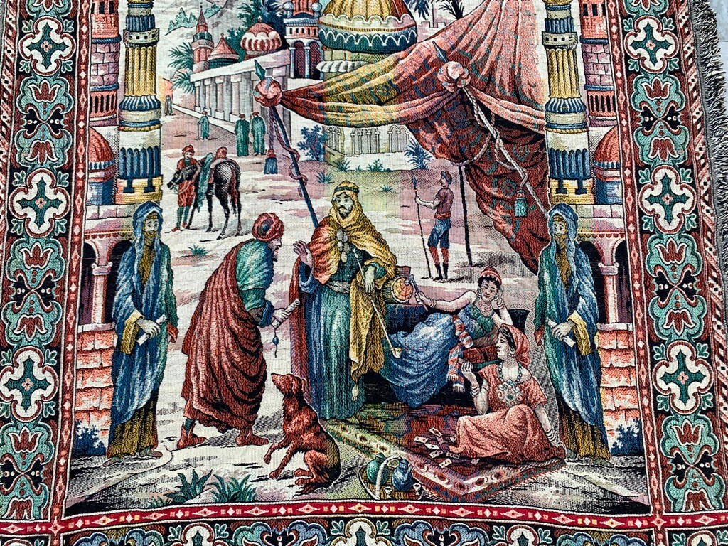 Vintage Tapestry,Pictorial French Tapestry Stunning Tapestry Home Decor 4×4 ft
