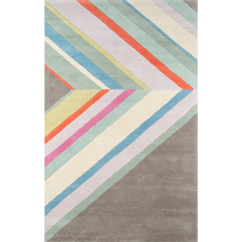 Modern Multicolor Geometric Area Rug, Contemporary Living Room Carpet, Hand Rug
