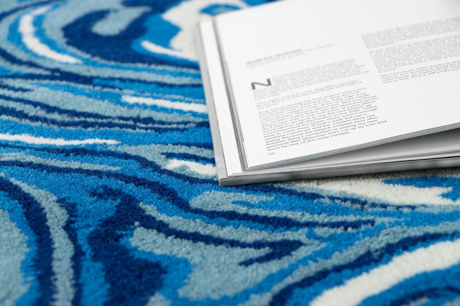 Melting Ocean Runner Hand Tufted Woolen Area Rug Carpets for Home, Bedroom