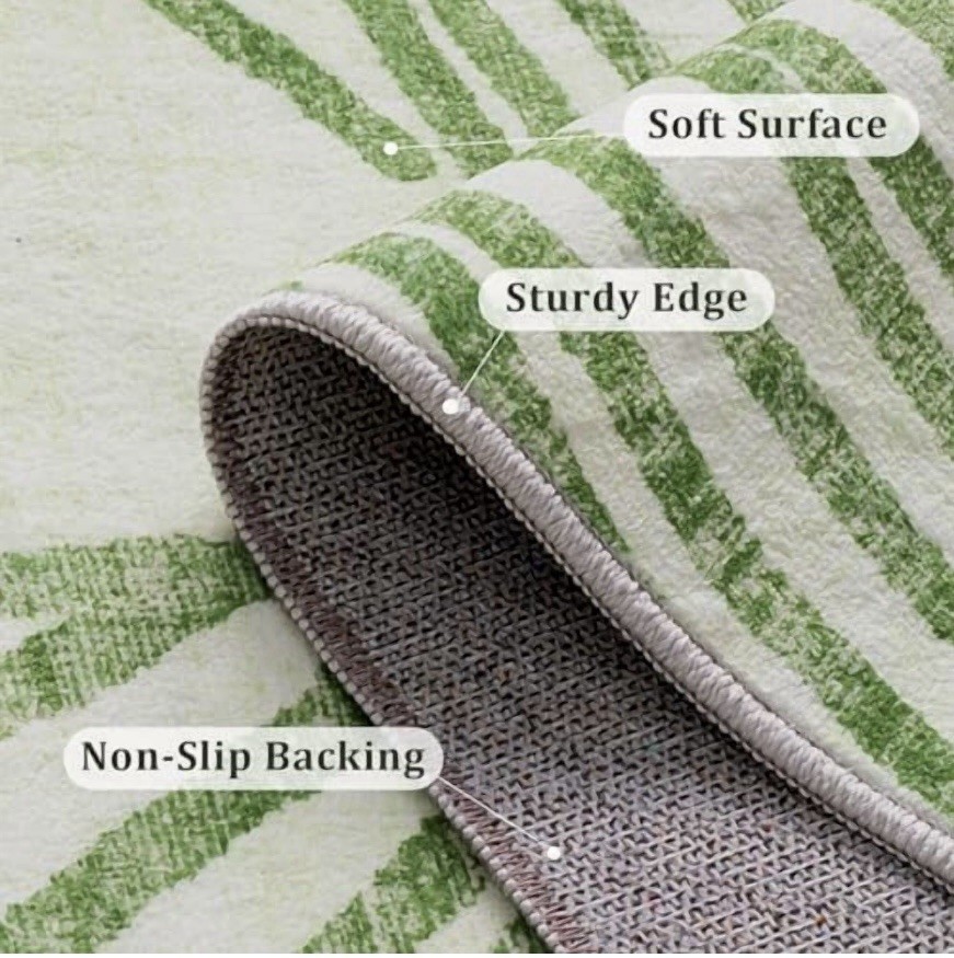 5×7 Area Rug Abstract Stripe Modern Design Sage Green