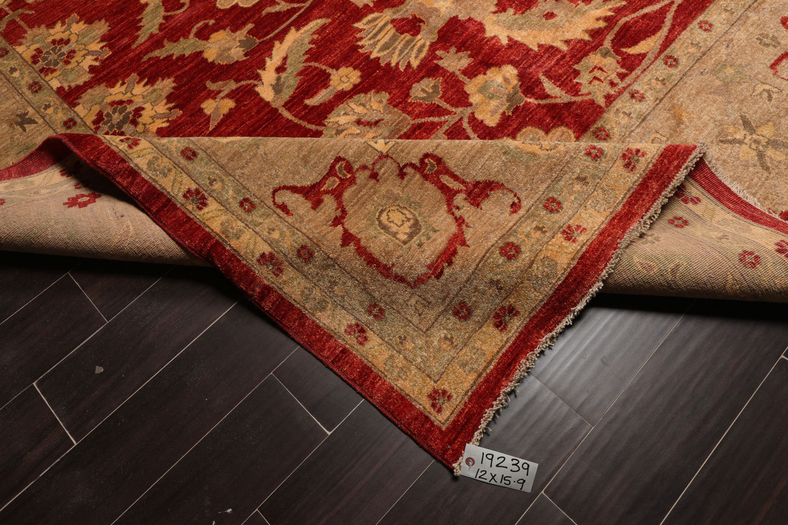 LoomBloom 12’x15’9″ Red Hand-Knotted Peshawar Mahal 200 KPSI Wool Rug