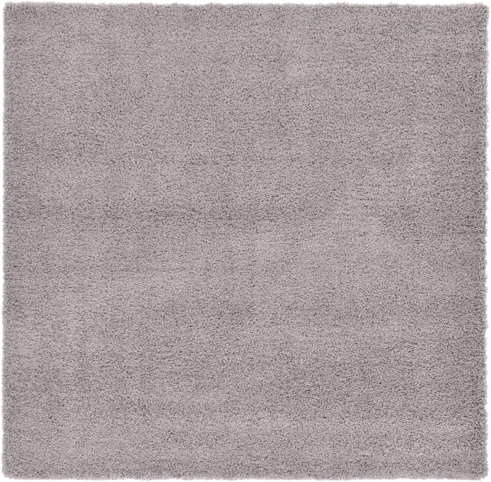 Unique Loom Solo Solid Shag 8 x 8 Square Area Rug Cloud Gray Soft Short Pile