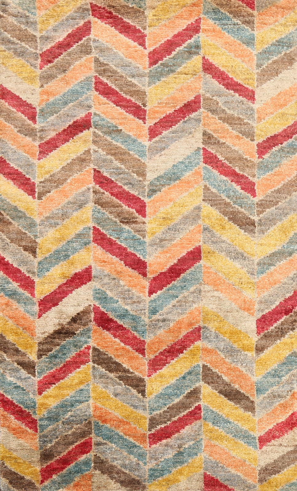 Modern Abstract Oriental Area Rug 5×8 Chevron Pastel Color Handmade Carpet