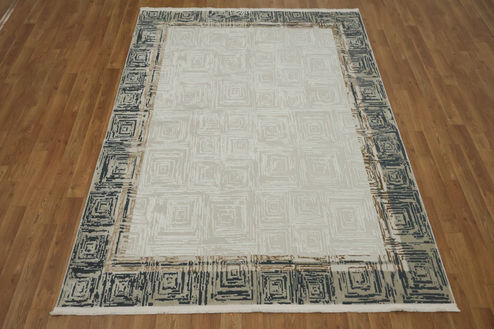 Modern Area Rug 5×8 Ft Contemporary Abstract Turkish Carpet Beige Oriental Rug
