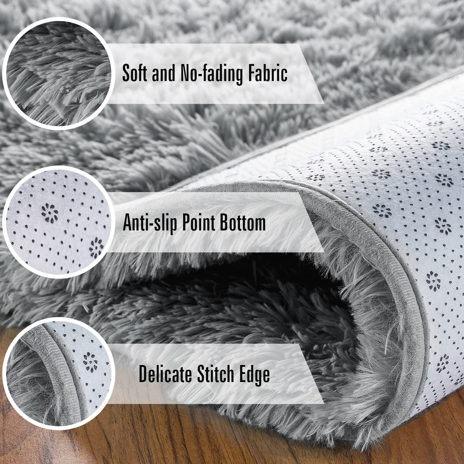 Soft Fluffy Bedroom Rugs, 5 x 8 Feet Indoor Shaggy Plush Area Rug for Boys Gi…