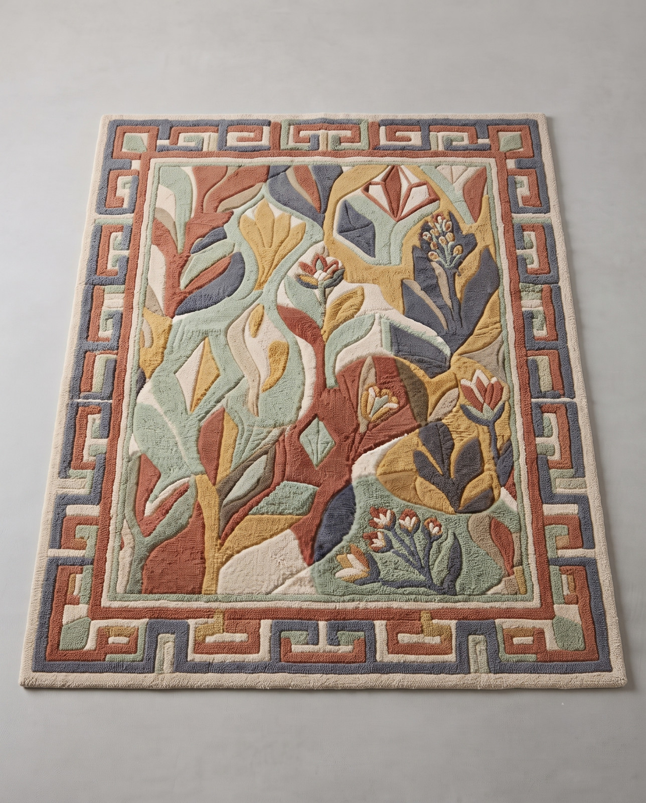Hand Tufted Abstract Wool Rug Modern Geometric Living Room Bedroom Area Carpet