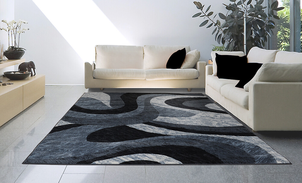Home Dynamix Grays Contemporary Modern Swirls Area Rug Abstract HD2459-451