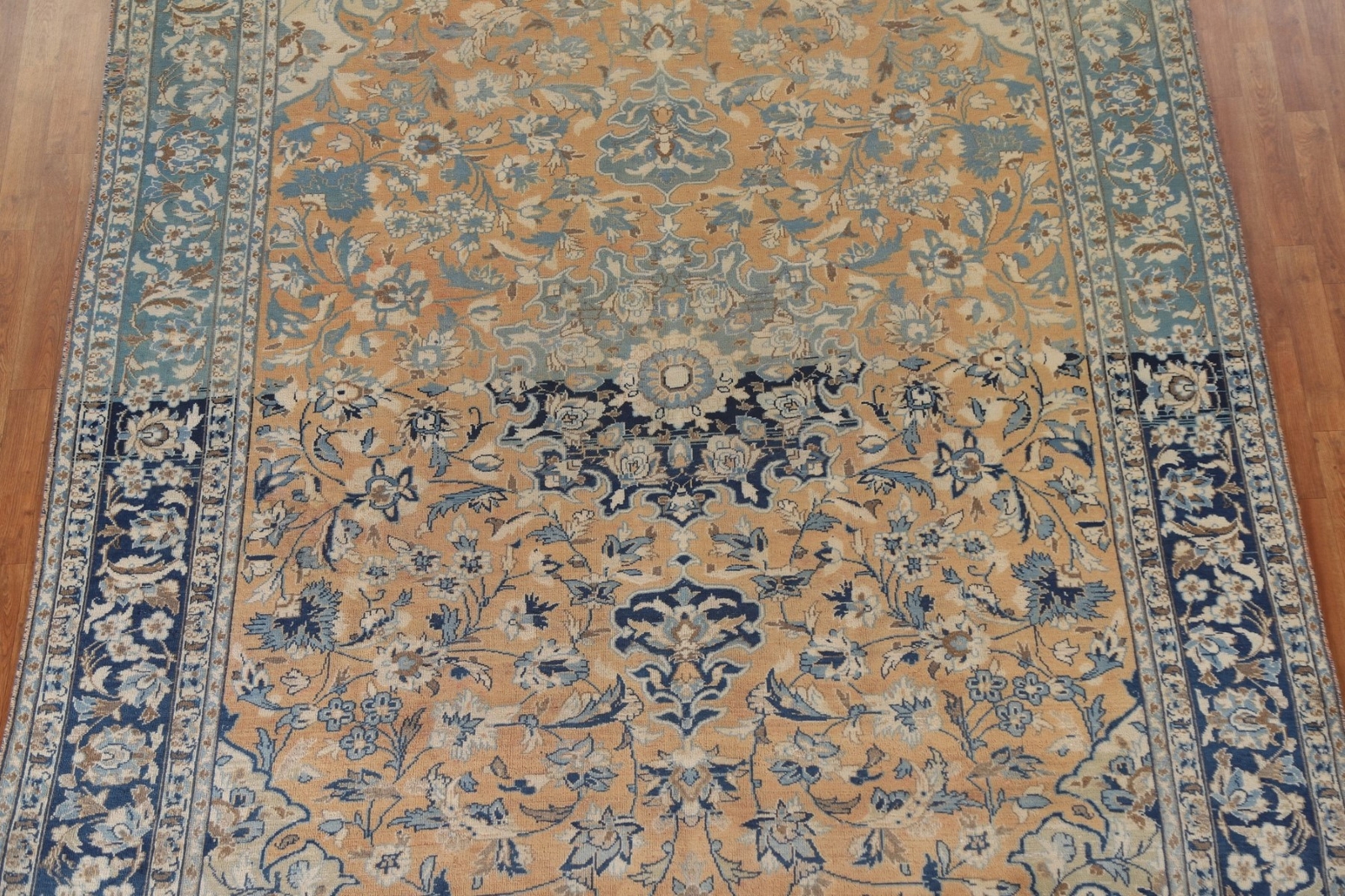 Vintage Muted Rust/ Navy Blue Traditional Najafabad Hand-knotted Area Rug 8×12