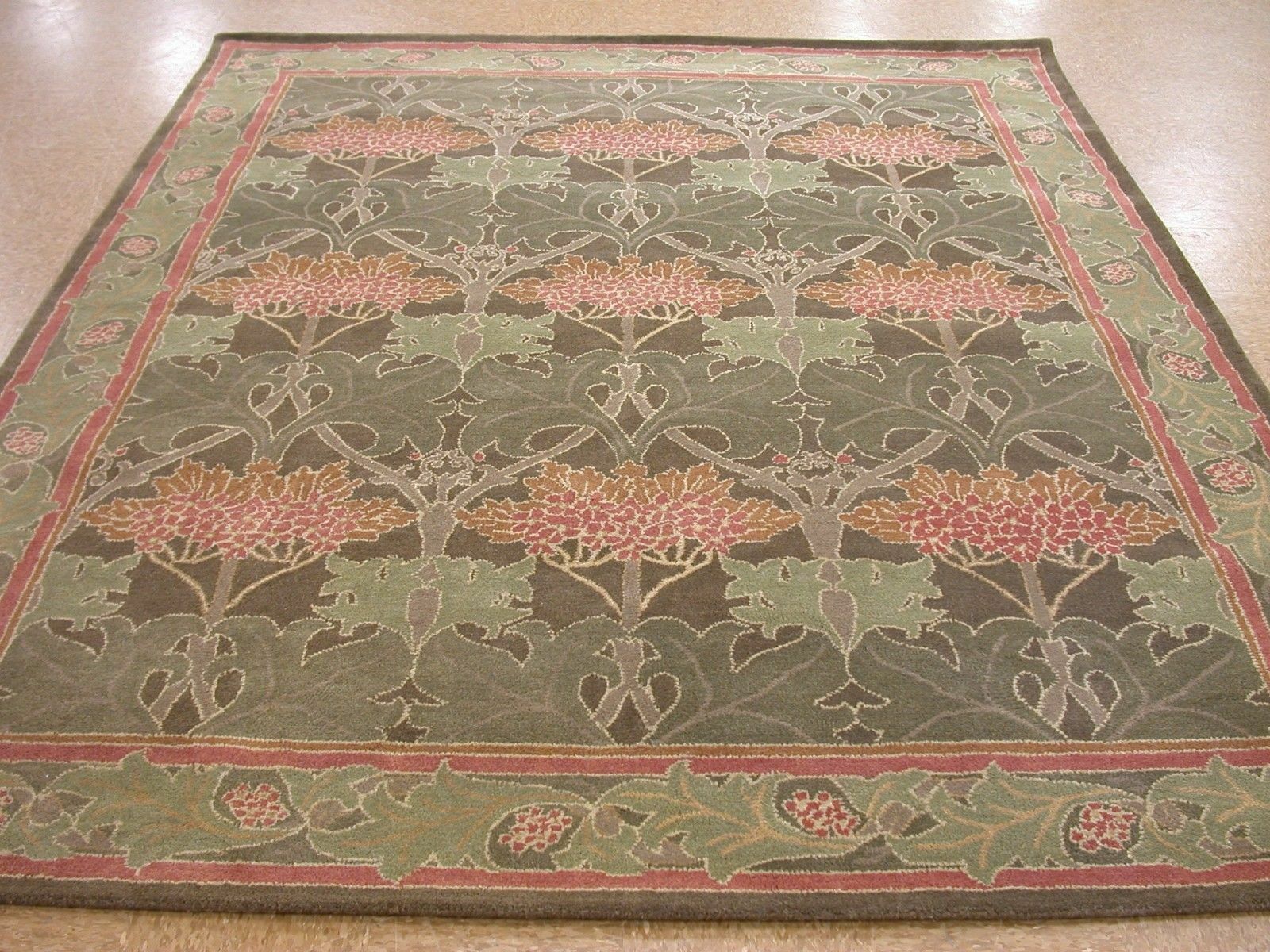 Wool Rug | Tufted Pottery Barn Cecil Green wool area rug | William Morris Rug