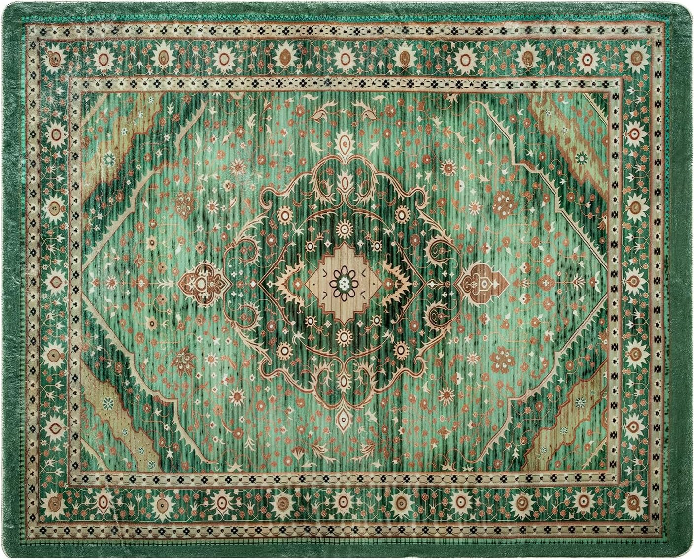 Vintage Texture Area Rug, Machine Washable, Anti-Slip, Stain Resistant, Soft
