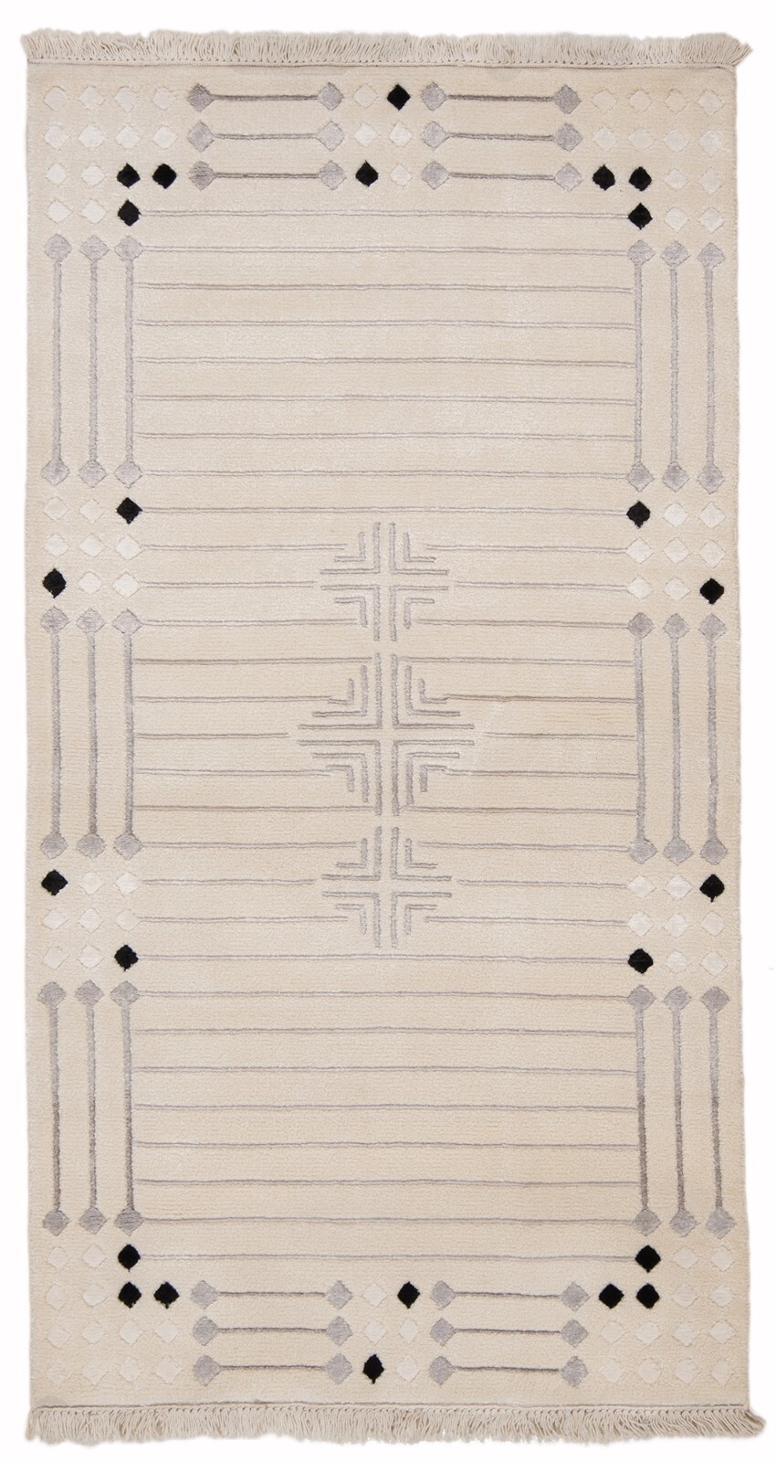 Modern 61 3/8×32 11/16 in Hand Knotted Fine Oriental Carpet Rug