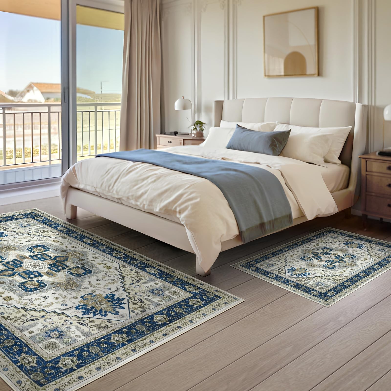 Area Rugs for Living Room 9×12 – Large 9′ x 12′ (Rectangular), Blue/Gray