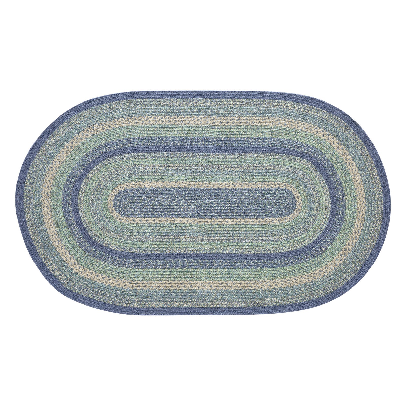 Farmhouse 36″x60″ Area Rug Blue Jolie Textured Jute Pad Floor Decor VHC Brands