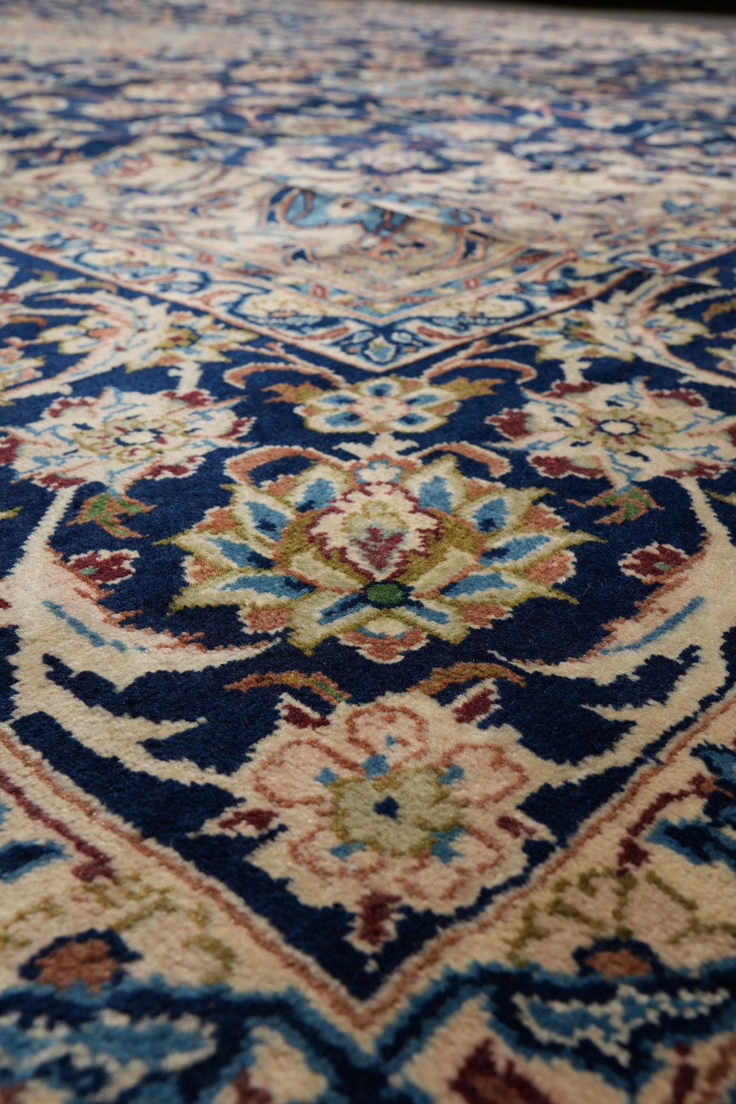 9 x 13 Perrsian Najafabad Esfahaan Wool rug Navy Blue #F-4131