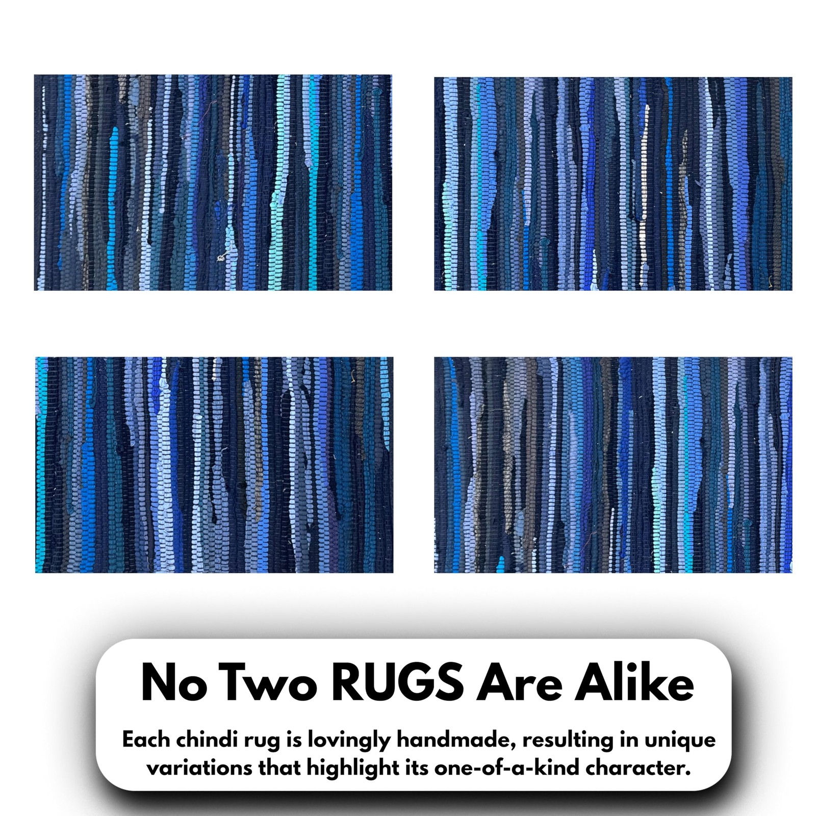 Cotton Rag Rug 2’x3′ – Navy, Braided Recycled Rugs for High Traffic Area, Boh…