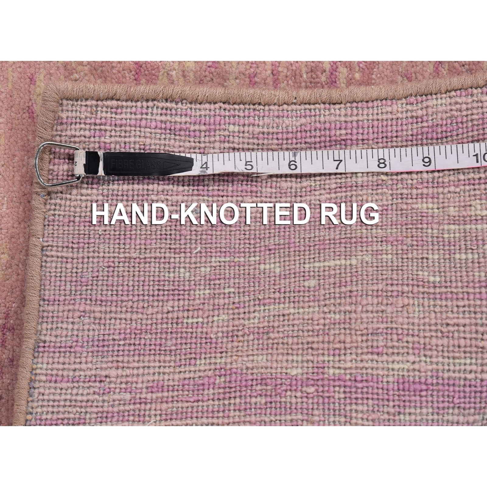 3’1″x5’5″ Hand Knotted Pink Thick and Plush Wool Only Ombre Design Rug R66762