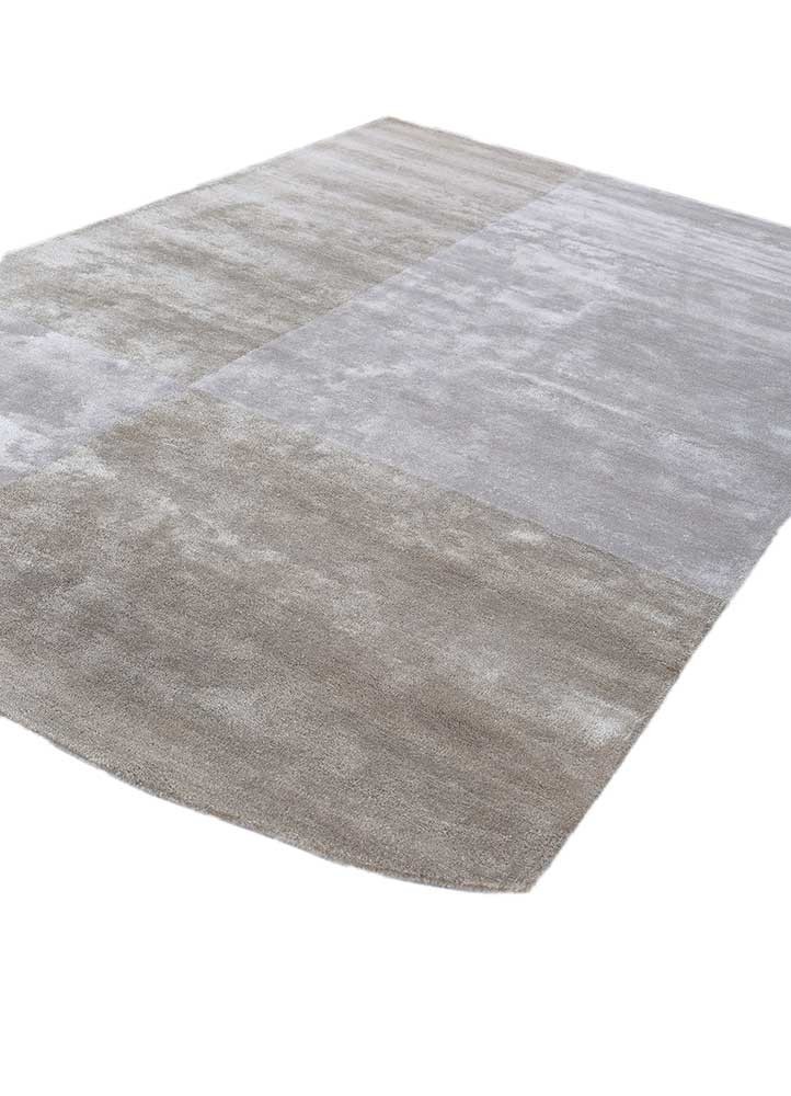Bluebell/ice blue hand tufted Rug viscose & cotton geometric and stripes 5×8