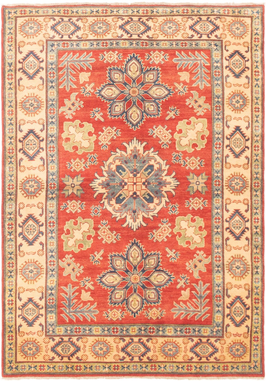 Traditional Copper, Cream Hand-knotted Area Rug 4’9″ x 6’9″ Oriental Carpet