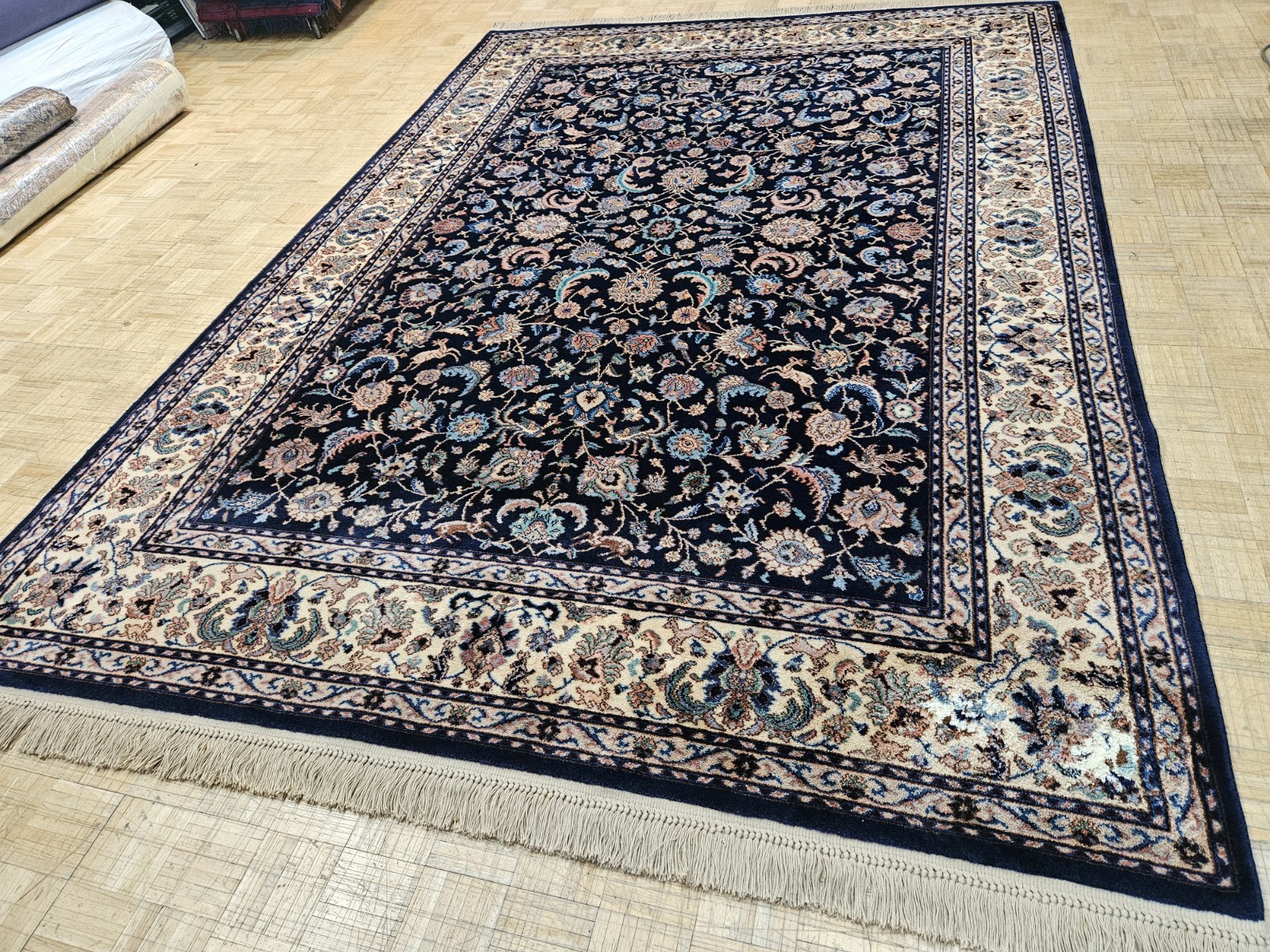 9×12 KARASTAN INDIGO TAB RIZ 700 – 747 100% WOOL RUG VERY GOOD CONDITION