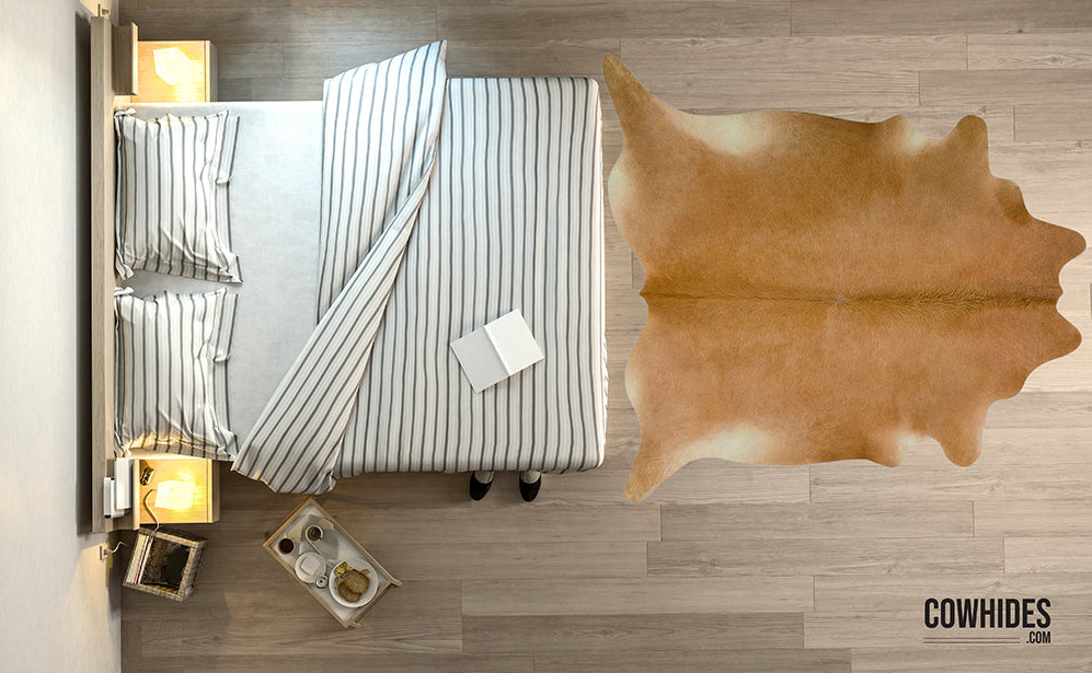 GENUINE BEIGE LARGE Cowhide Rug Leather Natural Hair on Cow Hide Carpet Skin