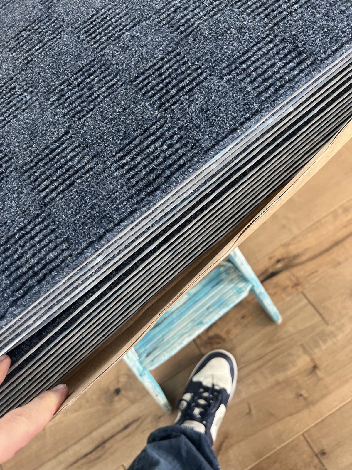 24″X 24″ Carpet Tile Peel and Place – Crochet (Ocean Blue) (60Sq.Ft.) 15 Tiles