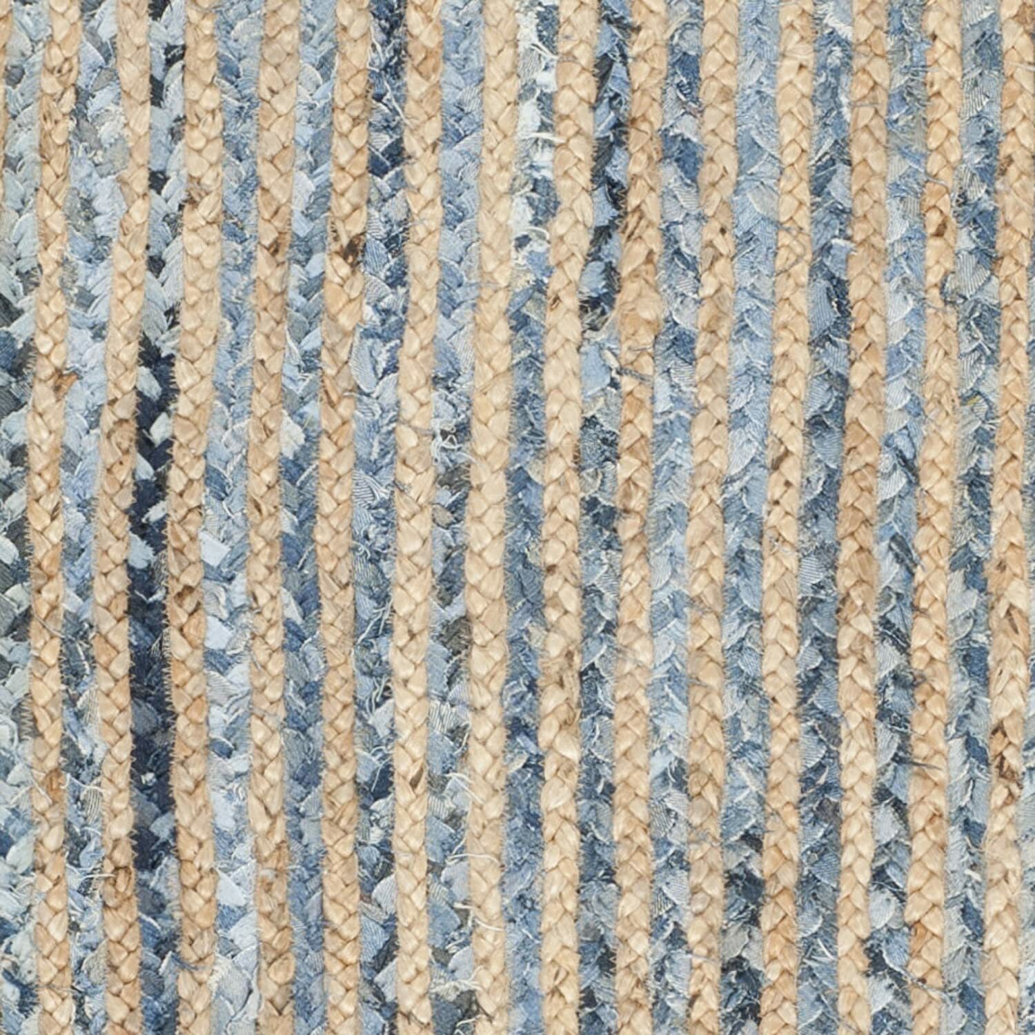Rug Natural Denim Jute Braided Style Carpet Reversible Modern Rustic Look Rug