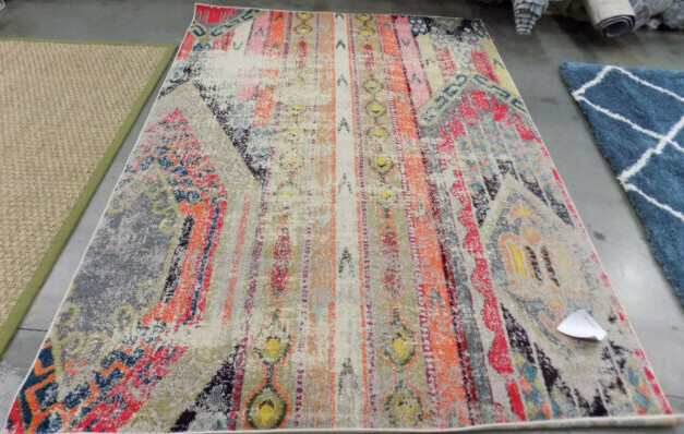 LIGHT GREY / MULTI 6′-7″ X 9′-2″ Damaged Rug Reduced Price 1172600851 MNC222G-6