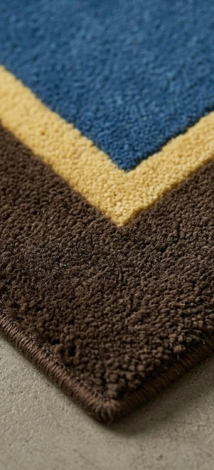 Navy Blue Hand Tufted Wool Rug | Plush Modern Area Rug with Brown modern carpet