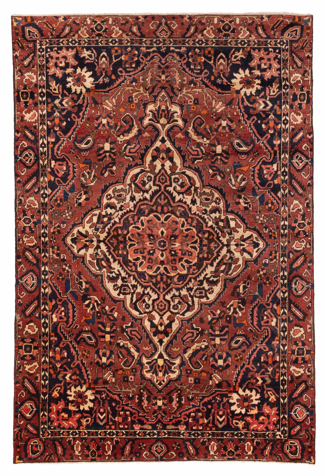 Vintage Hand-Knotted Area Rug 6’5″ x 9’6″ Traditional Oriental Wool Carpet