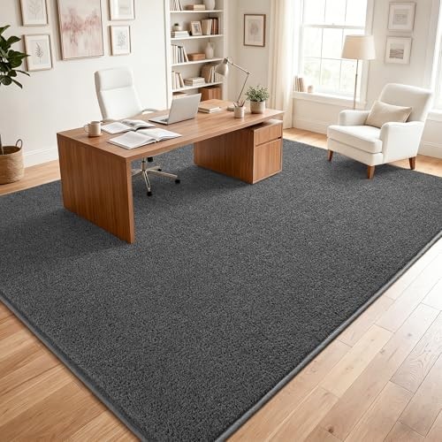 5×7 Dark Gray Rugs for Bedroom Living Room, Soft Fluffy 5 Ft X 7 Ft Dark Grey
